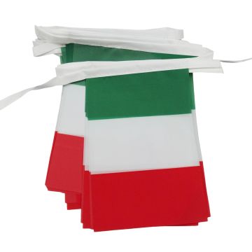 GUIRLANDE 6 mètres 20 DRAPEAUX ITALIE 21x15 cm - DRAPEAU ITALIEN 15 x 21 cm