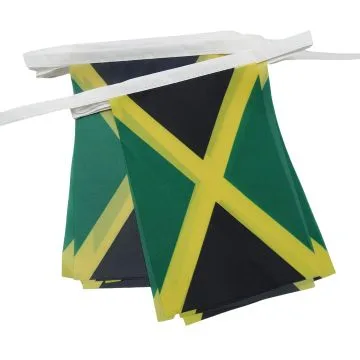 GUIRLANDE 6 mètres 20 DRAPEAUX JAMAÏQUE 21x15 cm - DRAPEAU JAMAÏCAIN 15 x 21 cm