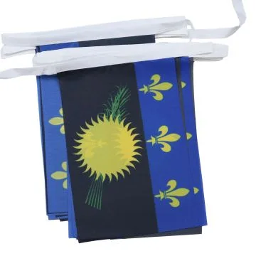 Guirlande 6 mètres 20 Drapeaux Guadeloupe 21x15 cm - Drapeau guadeloupéen 15 x 21 cm