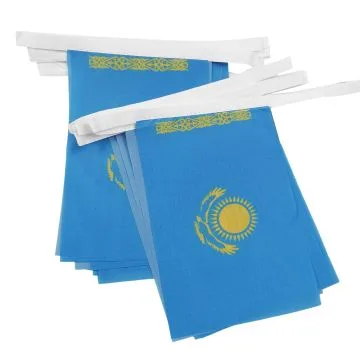 GUIRLANDE 6 mètres 20 DRAPEAUX KAZAKHSTAN 21x15 cm - DRAPEAU KAZAKH 15 x 21 cm