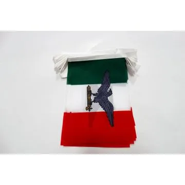 Guirlande 6 mètres 20 Drapeaux République sociale italienne RSI 21x15 cm - Drapeau italien fasciste 15 x 21 cm
