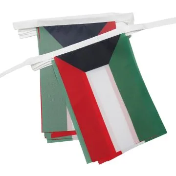 GUIRLANDE 6 mètres 20 DRAPEAUX KOWEÏT 21x15 cm - DRAPEAU KOWEÏTIEN 15 x 21 cm
