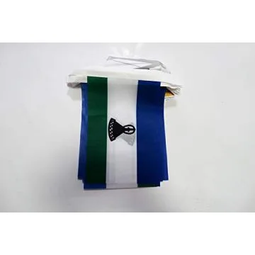 Guirlande 6 mètres 20 Drapeaux Lesotho 21x15 cm - Drapeau lésothan 15 x 21 cm