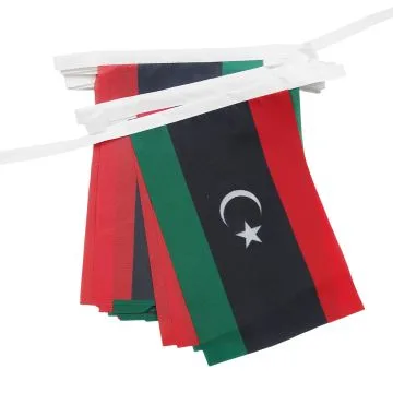 GUIRLANDE 6 mètres 20 DRAPEAUX LIBYE 21x15 cm - DRAPEAU LIBYEN 15 x 21 cm