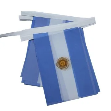 GUIRLANDE 6 mètres 20 DRAPEAUX ARGENTINE 21x15 cm - DRAPEAU ARGENTIN 15 x 21 cm