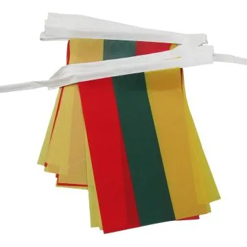 GUIRLANDE 6 mètres 20 DRAPEAUX LITUANIE 21x15 cm - DRAPEAU LITUANIEN 15 x 21 cm