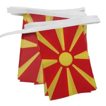 GUIRLANDE 6 mètres 20 DRAPEAUX MACÍ?DOINE 21x15 cm - DRAPEAU MACÍ?DONIEN 15 x 21 cm