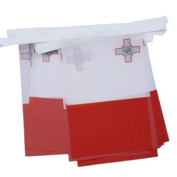GUIRLANDE 6 mètres 20 DRAPEAUX MALTE 21x15 cm - DRAPEAU MALTAIS 15 x 21 cm