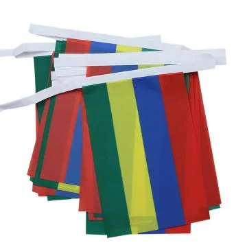 GUIRLANDE 6 mètres 20 DRAPEAUX MAURICE 21x15 cm - DRAPEAU MAURICIEN 15 x 21 cm