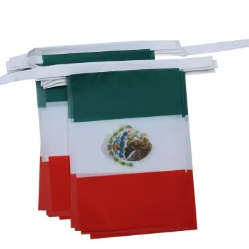 GUIRLANDE 6 mètres 20 DRAPEAUX MEXIQUE 21x15 cm - DRAPEAU MEXICAIN 15 x 21 cm