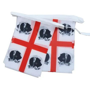 Guirlande 6 mètres 20 Drapeaux Sardaigne nationaliste Sardisme 21x15 cm - Drapeau du nationalisme sarde 15 x 21 cm