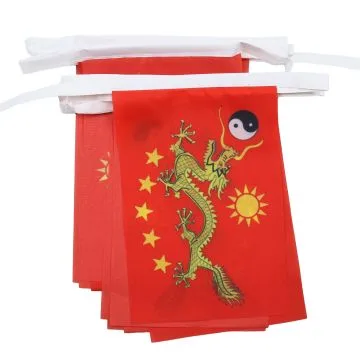 Guirlande Drapeau Chine impériale nouveau 6 mètres | 20 drapeaux 21x15 cm