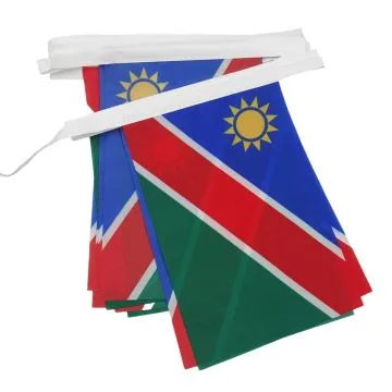 GUIRLANDE 6 mètres 20 DRAPEAUX NAMIBIE 21x15 cm - DRAPEAU NAMIBIEN 15 x 21 cm
