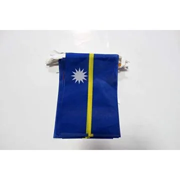 Guirlande 6 mètres 20 Drapeaux Nauru 21x15 cm - Drapeau nauruan 15 x 21 cm