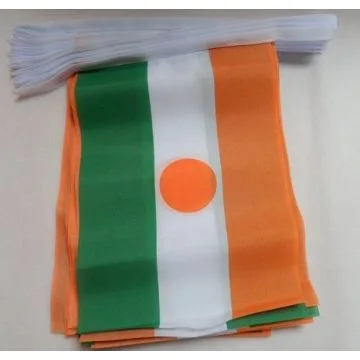 GUIRLANDE 6 mètres 20 DRAPEAUX NIGER 21x15 cm - DRAPEAU NIGÍ?RIEN 15 x 21 cm