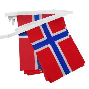 GUIRLANDE 6 mètres 20 DRAPEAUX NORVÈGE 21x15 cm - DRAPEAU NORVÉGIEN 15 x 21 cm