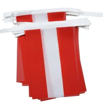 GUIRLANDE 6 mètres 20 DRAPEAUX AUTRICHE 21x15 cm - DRAPEAU AUTRICHIEN 15 x 21 cm