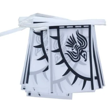 Guirlande 6 mètres 20 Drapeaux Viking Raven 21x15 cm - Drapeau Bannière au corbeau 15 x 21 cm