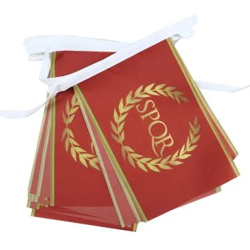 Guirlande 6 mètres 20 Drapeaux Empire Romain 21x15 cm - Drapeau des romains 15 x 21 cm