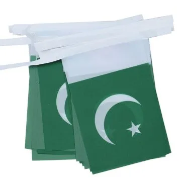 GUIRLANDE 6 mètres 20 DRAPEAUX PAKISTAN 21x15 cm - DRAPEAU PAKISTANAIS 15 x 21 cm