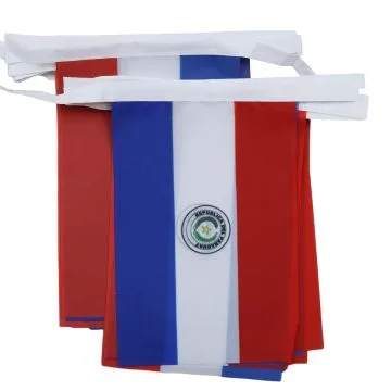 GUIRLANDE 6 mètres 20 DRAPEAUX PARAGUAY 21x15 cm - DRAPEAU PARAGUAYEN 15 x 21 cm
