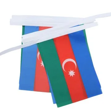 GUIRLANDE 6 mètres 20 DRAPEAUX AZERBAÏDJAN 21x15 cm - DRAPEAU AZERBAÏDJANAIS 15 x 21 cm