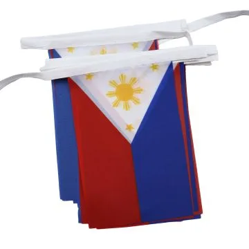 GUIRLANDE 6 mètres 20 DRAPEAUX PHILIPPINES 21x15 cm - DRAPEAU PHILIPPIN 15 x 21 cm