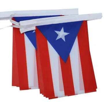 GUIRLANDE 6 mètres 20 DRAPEAUX PORTO RICO 21x15 cm - DRAPEAU PORTORICAIN 15 x 21 cm