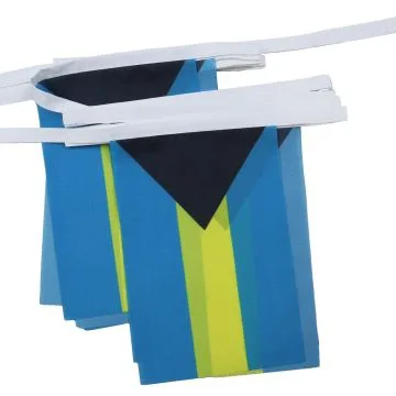 GUIRLANDE 6 mètres 20 DRAPEAUX BAHAMAS 21x15 cm - DRAPEAU BAHAMÍ?EN 15 x 21 cm