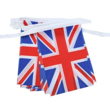 GUIRLANDE 6 mètres 20 DRAPEAUX ROYAUME-UNI 21x15 cm - DRAPEAU ANGLAIS 15 x 21 cm