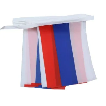 GUIRLANDE 6 mètres 20 DRAPEAUX RUSSIE 21x15 cm - DRAPEAU RUSSE 15 x 21 cm