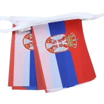 GUIRLANDE 6 mètres 20 DRAPEAUX SERBIE 21x15 cm - DRAPEAU SERBE 15 x 21 cm