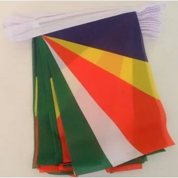 GUIRLANDE 6 mètres 20 DRAPEAUX SEYCHELLES 21x15 cm - DRAPEAU SEYCHELLOIS 15 x 21 cm