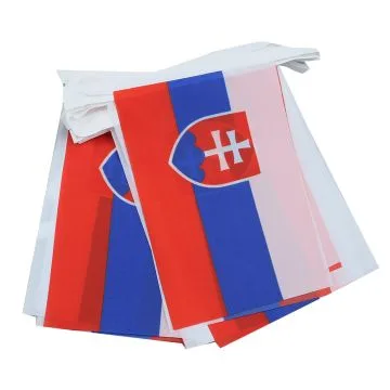 GUIRLANDE 6 mètres 20 DRAPEAUX SLOVAQUIE 21x15 cm - DRAPEAU SLOVAQUE 15 x 21 cm