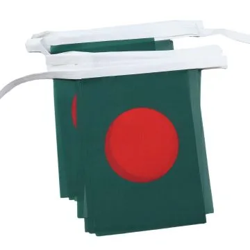 GUIRLANDE 6 mètres 20 DRAPEAUX BANGLADESH 21x15 cm - DRAPEAU BANGLADAIS 15 x 21 cm