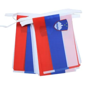 GUIRLANDE 6 mètres 20 DRAPEAUX SLOVÍ?NIE 21x15 cm - DRAPEAU SLOVÍ?NE 15 x 21 cm