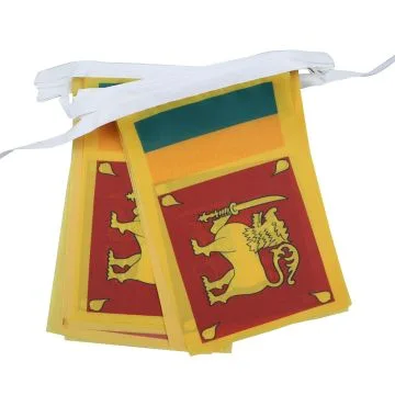 GUIRLANDE 6 mètres 20 DRAPEAUX SRI LANKA 21x15 cm - DRAPEAU SRI LANKAIS 15 x 21 cm
