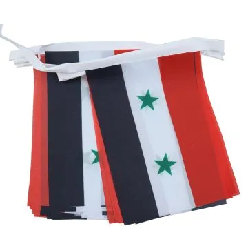 GUIRLANDE 6 mètres 20 DRAPEAUX SYRIE 21x15 cm - DRAPEAU SYRIEN 15 x 21 cm