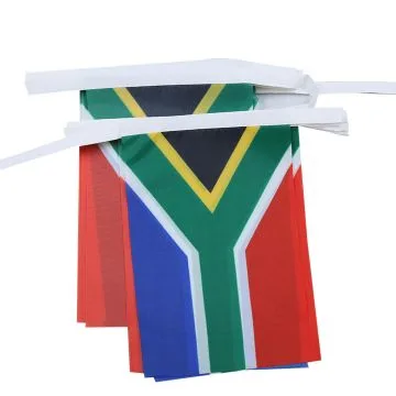 GUIRLANDE 6 mètres 20 DRAPEAUX AFRIQUE DU SUD 21x15 cm - DRAPEAU SUD AFRICAIN 15 x 21 cm