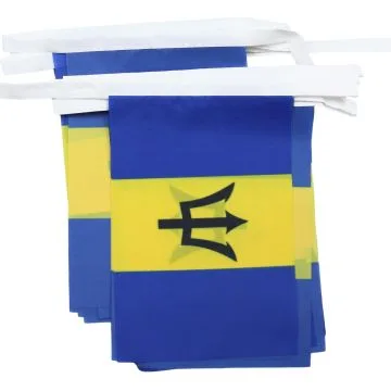 GUIRLANDE 6 mètres 20 DRAPEAUX BARBADE 21x15 cm - DRAPEAU BARBADIEN 15 x 21 cm