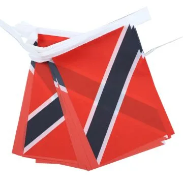 GUIRLANDE 6 mètres 20 DRAPEAUX TRINIDAD-ET-TOBAGO 21x15 cm - DRAPEAU TRINIDADIEN 15 x 21 cm