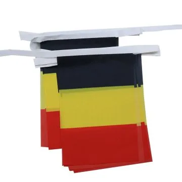 GUIRLANDE 6 mètres 20 DRAPEAUX BELGIQUE 21x15 cm - DRAPEAU BELGE 15 x 21 cm
