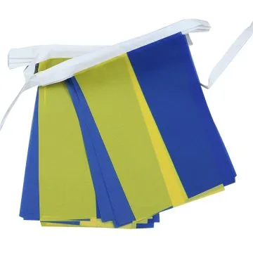 GUIRLANDE 6 mètres 20 DRAPEAUX UKRAINE 21x15 cm - DRAPEAU UKRAINIEN 15 x 21 cm