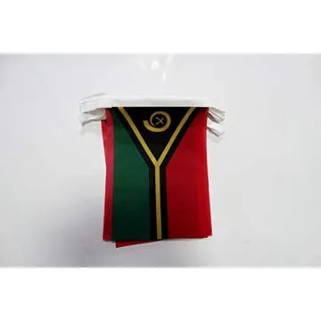 Guirlande 6 mètres 20 Drapeaux Vanuatu 21x15 cm - Drapeau vanuatais 15 x 21 cm