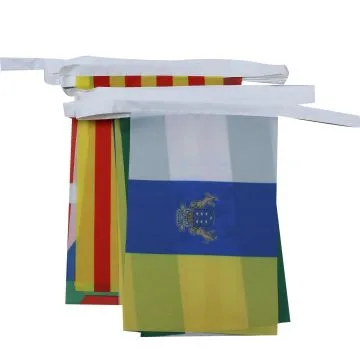 GUIRLANDE 5 mètres 17 DRAPEAUX 17 COMMUNAUTÉS AUTONOMES D\'ESPAGNE 21x15 cm - DRAPEAU DES RÉGIONS ESPAGNOLES 15 x 21 cm
