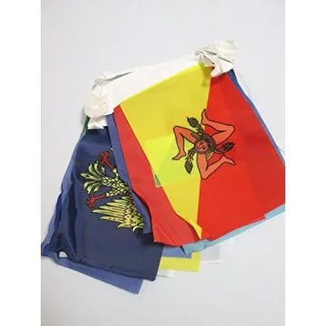GUIRLANDE 6 mètres 20 DRAPEAUX 20 RÉGIONS D\'ITALIE 21x15 cm - DRAPEAU DES RÉGIONS ITALIENNES 15 x 21 cm