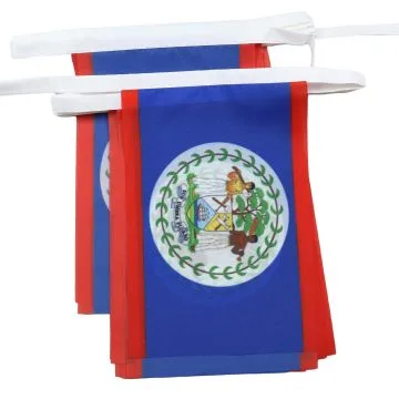 GUIRLANDE 6 mètres 20 DRAPEAUX BELIZE 21x15 cm - DRAPEAU BÍ?LIZIEN 15 x 21 cm