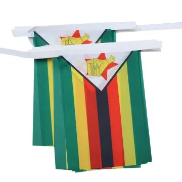 GUIRLANDE 6 mètres 20 DRAPEAUX ZIMBABWE 21x15 cm - DRAPEAU ZIMBABWÍ?EN 15 x 21 cm