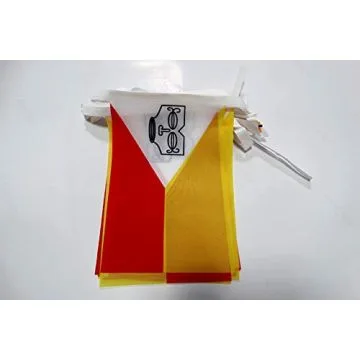 Guirlande 6 mètres 20 Drapeaux Iles Marquises 21x15 cm - Drapeau polynésien 15 x 21 cm