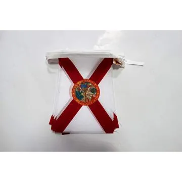 Guirlande 6 mètres 20 Drapeaux Floride 21x15 cm - Drapeau floridien 15 x 21 cm